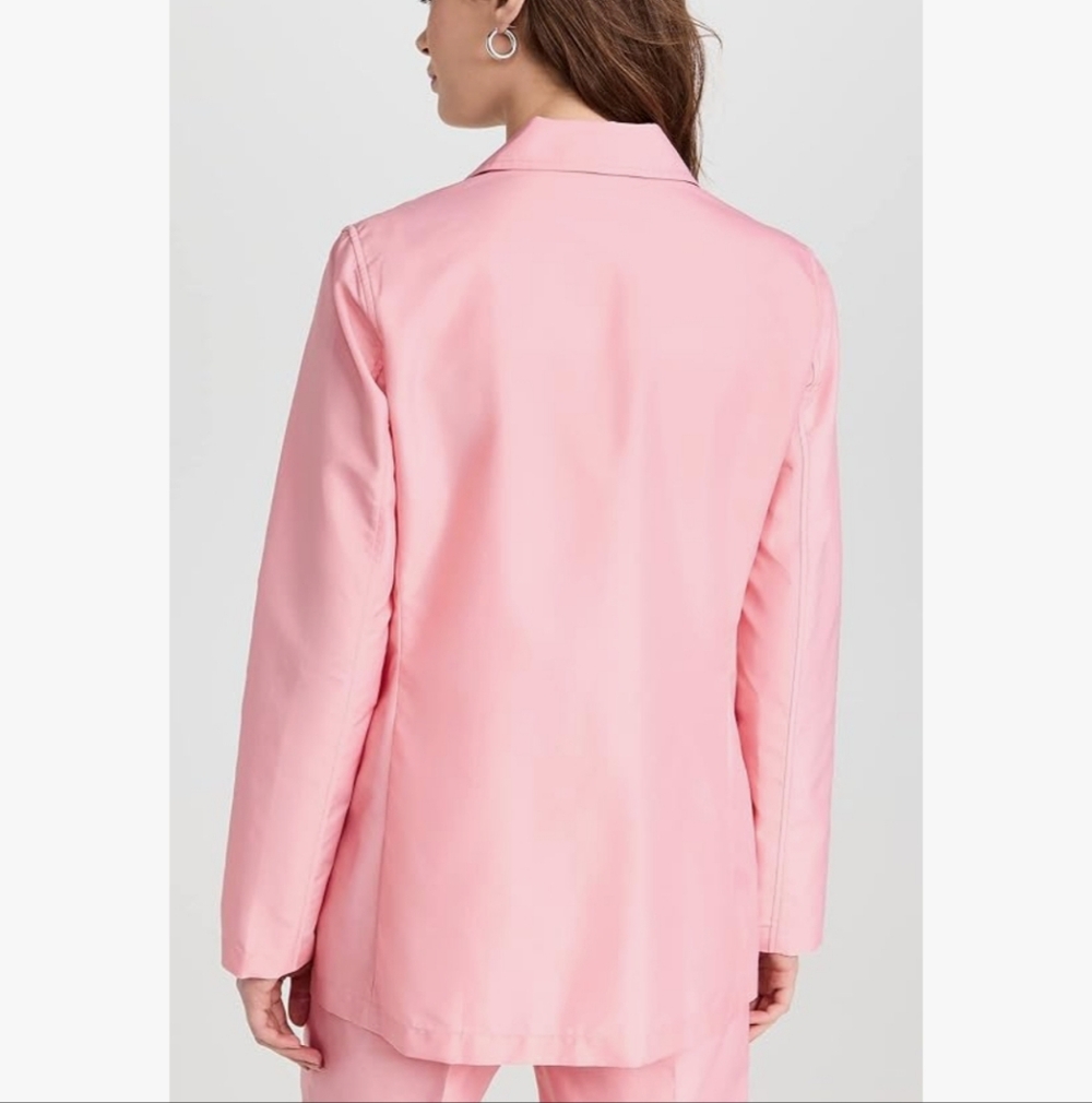 Amanda Uprichard | Grady Pink Blazer Revolve Nylon Small Oversized - Picture 3 of 16